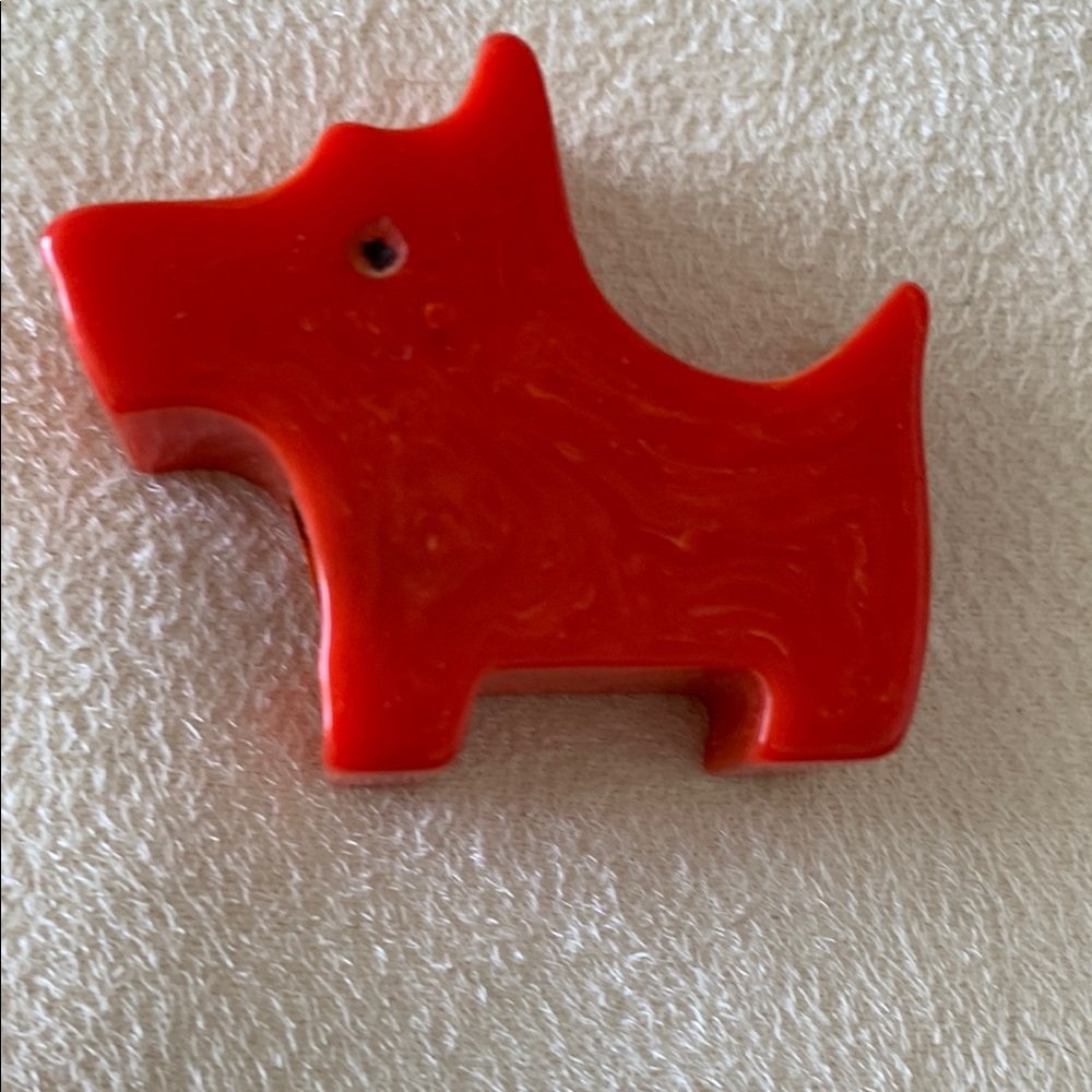 Vintage Red Bakelite 1930s Scotty Dog Pencil Sharpener